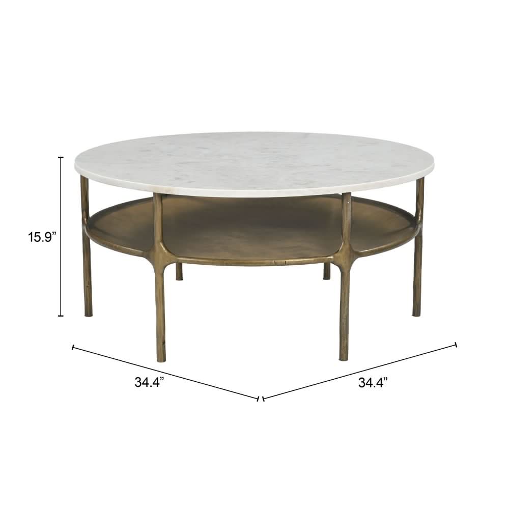 Bild White Marble Top Round Coffee Table