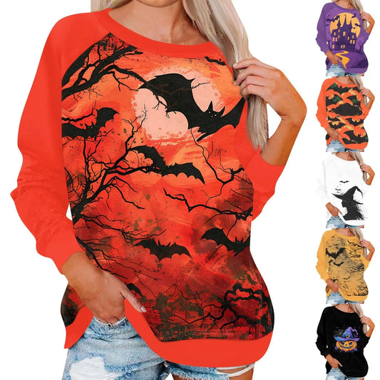 ð Vintage Pumpkin Print Long Sleeve T-Shirt â Harajuku Halloween Graphic Tee