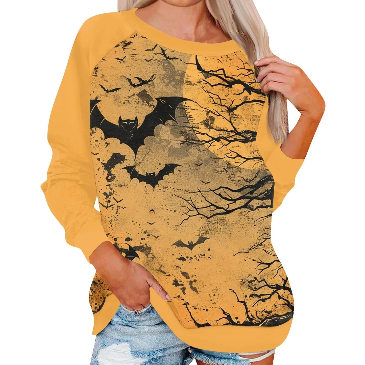 ð Vintage Pumpkin Print Long Sleeve T-Shirt â Harajuku Halloween Graphic Tee