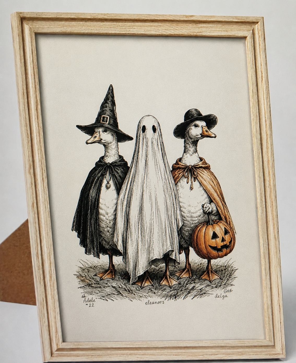 Costumed Geese 8X10 Framed Print