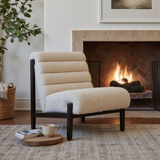 Maki Shearling Fabric Accent Chair