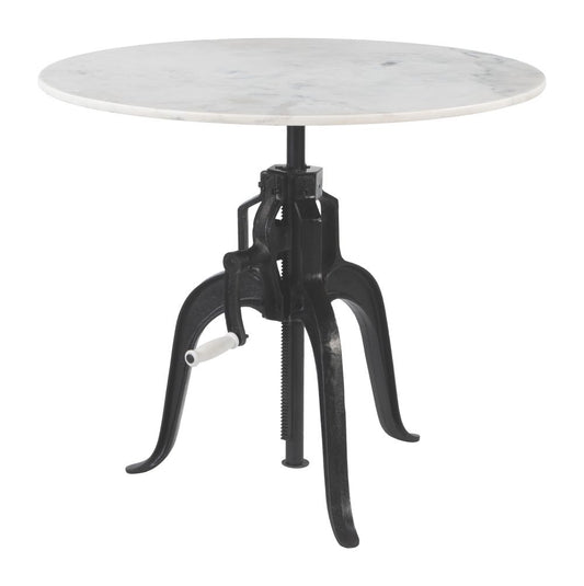 Mufid White Marble Top Round Bistro Table