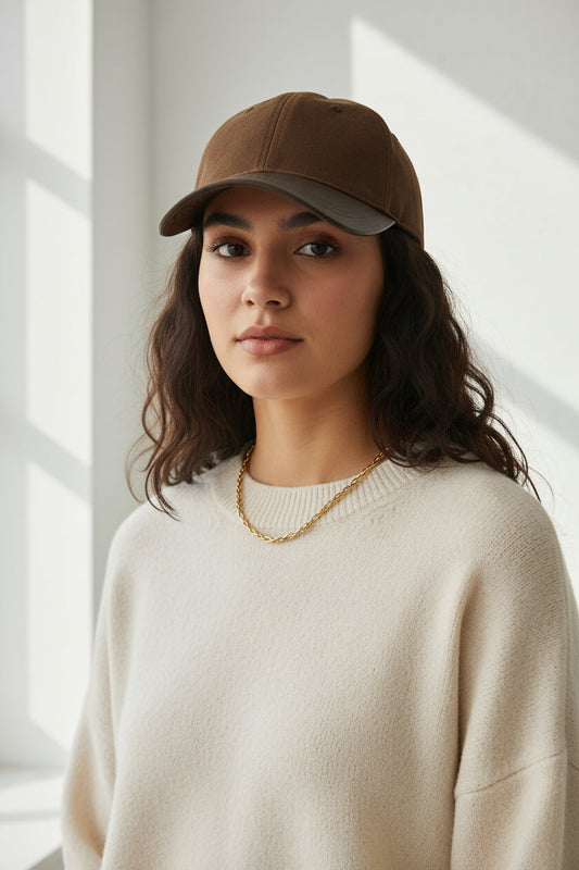 Women's Retro Suede Patchwork Baseball Cap – Leather Brim Dome Crown