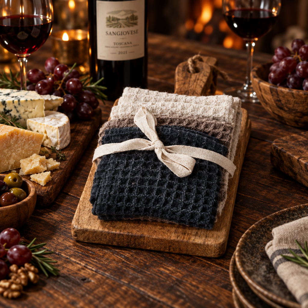 Dishcloth and Mango Wood Cheeseboard Set